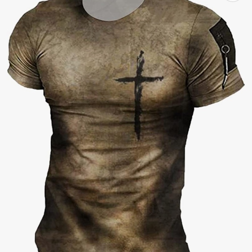 (B4) NEW Short Sleeve 3D Digital Printing Vintage Graphic Crew Neck T-Shirt Top